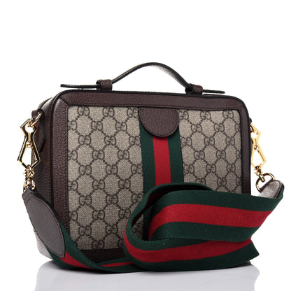 Gucci GG Supreme Monogram Web Small Ophidia Top Handle Shoulder Bag Brown 3 of 23