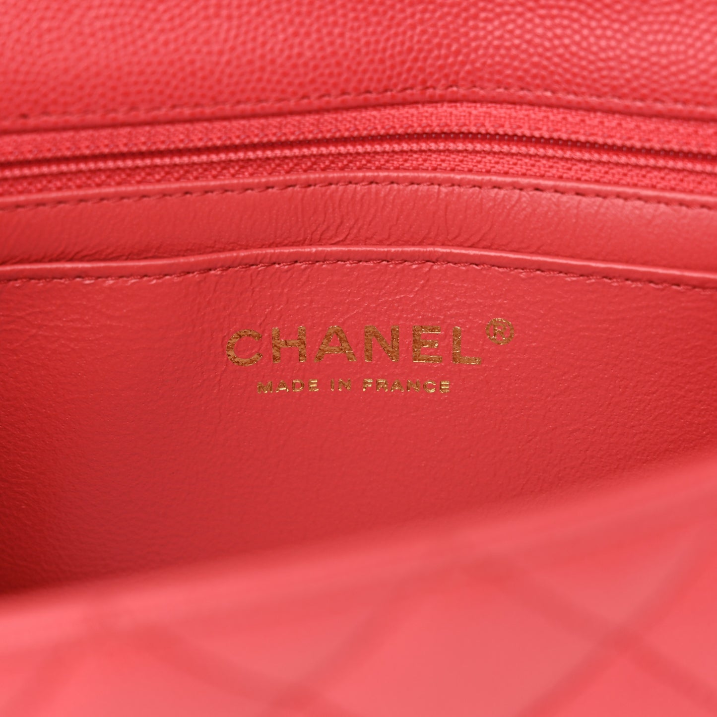 Caviar Quilted Mini Rectangular Flap Dark Pink