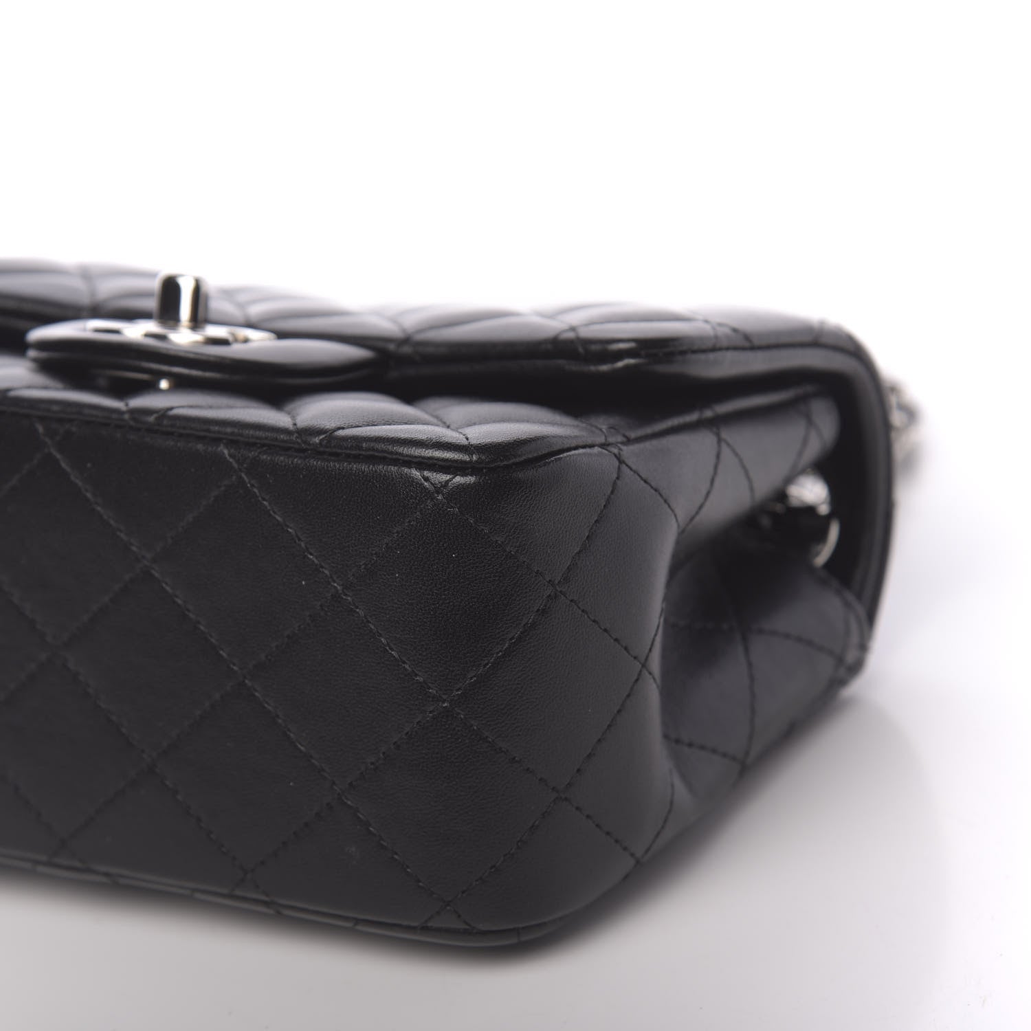 Chanel Lambskin Quilted Mini Square Flap Black 10 of 11