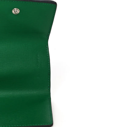 Balenciaga Striped Calfskin Logo Bi-Color Mini Wallet Grey Green 5 of 13