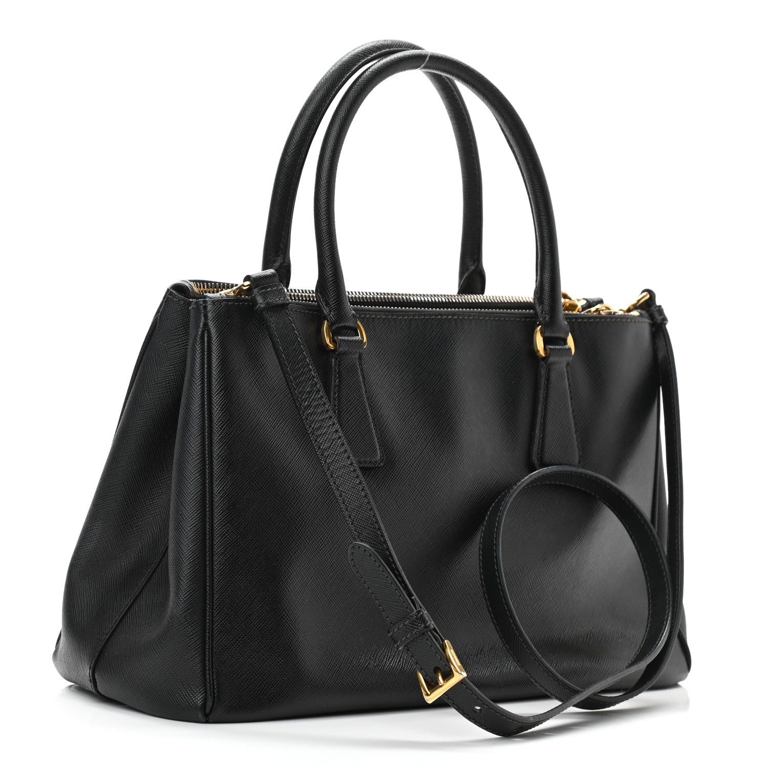 Prada Saffiano Small Galleria Double Zip Tote Black 3 of 11