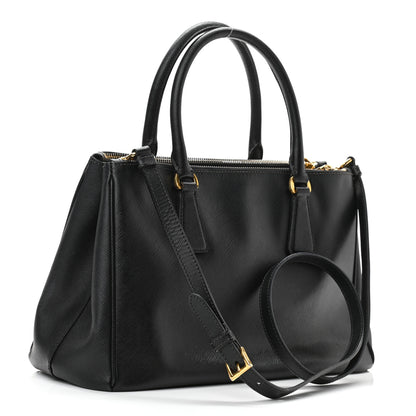 Prada Saffiano Small Galleria Double Zip Tote Black 3 of 11