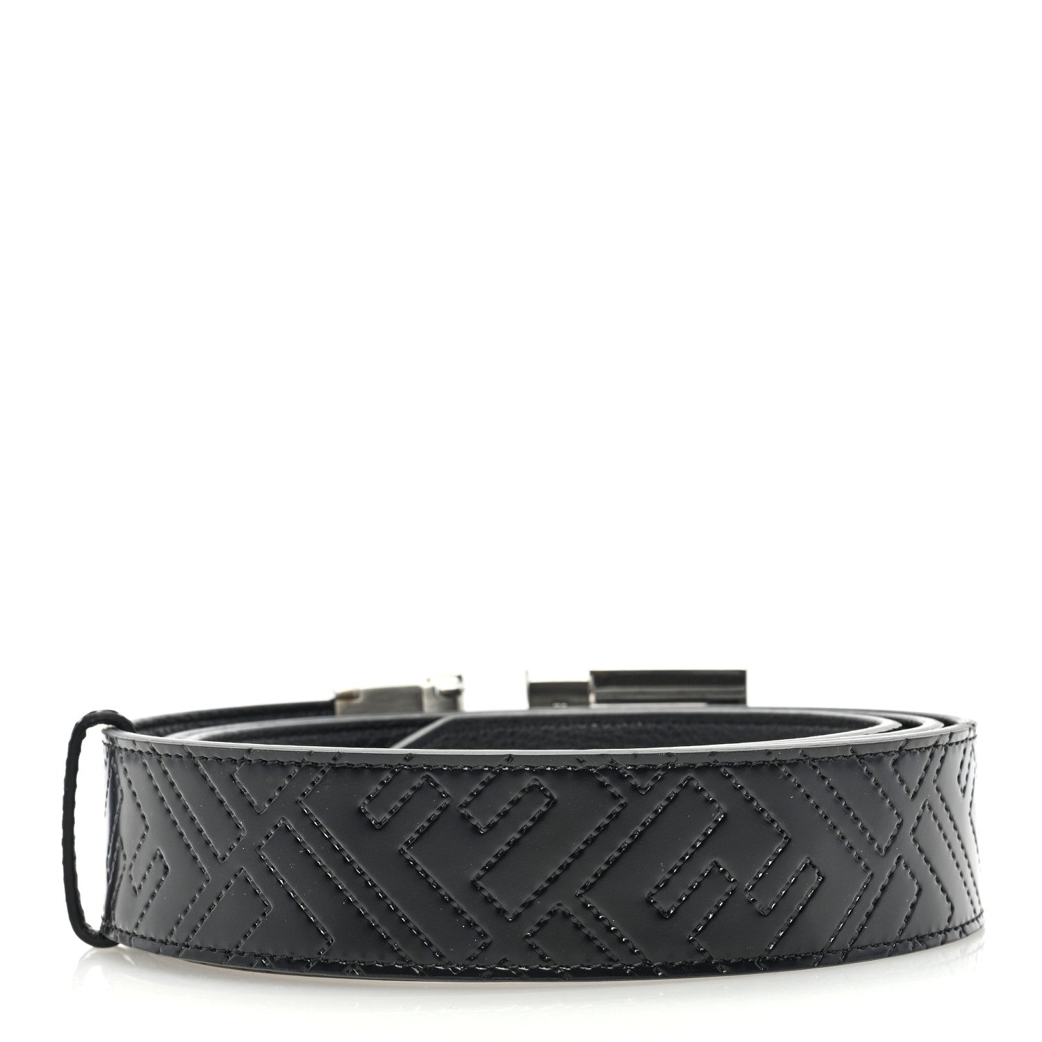 Fendi Vitello Stitched FF Buckle Belt Black 2 of 4