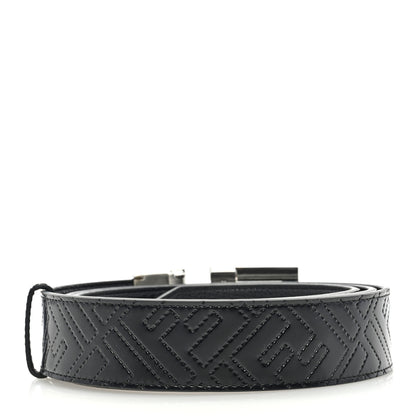 Fendi Vitello Stitched FF Buckle Belt Black 2 of 4
