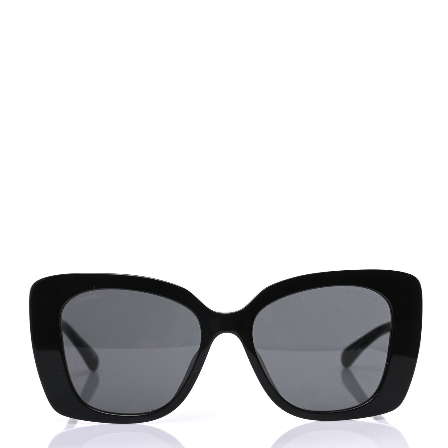 Acetate Strass Square Sunglasses 5422-B-A Black White