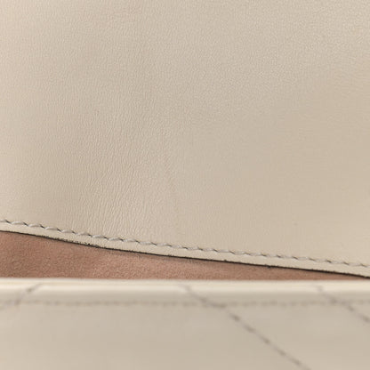 Gucci Calfskin Matelasse Super Mini GG Marmont Shoulder Bag White 8 of 10