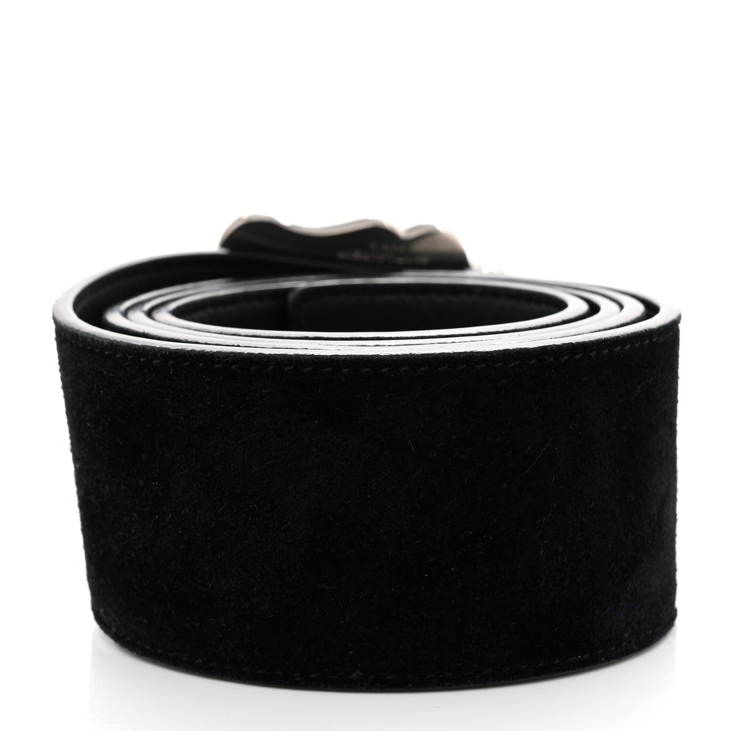 Saint Laurent Suede Crystal Clover Belt 80 32 Black 2 of 7