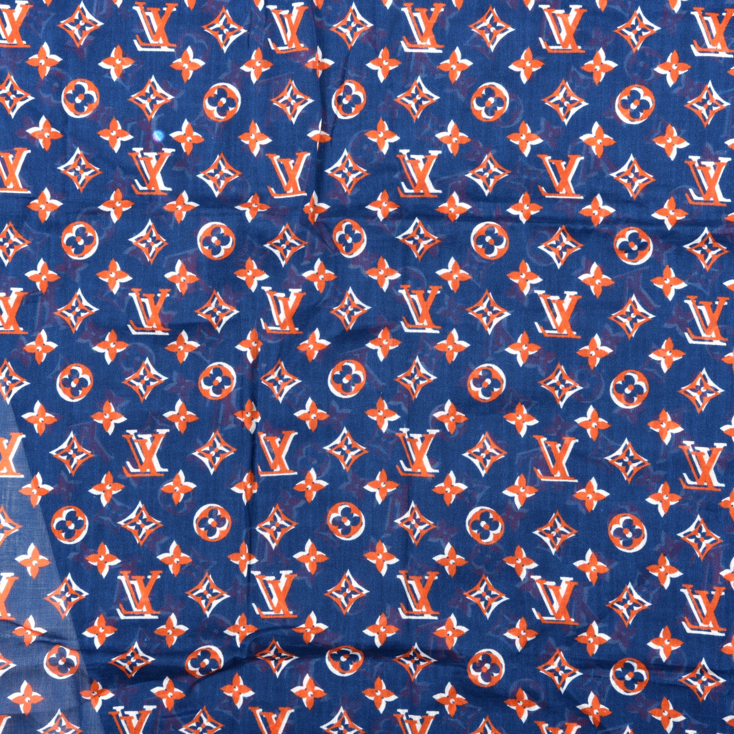 Louis Vuitton Cotton Monogram Taigarama Stole Cobalt 3 of 4