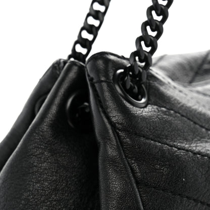 Saint Laurent Vintage Lambskin Chevron Monogram Medium Nolita Black 11 of 12