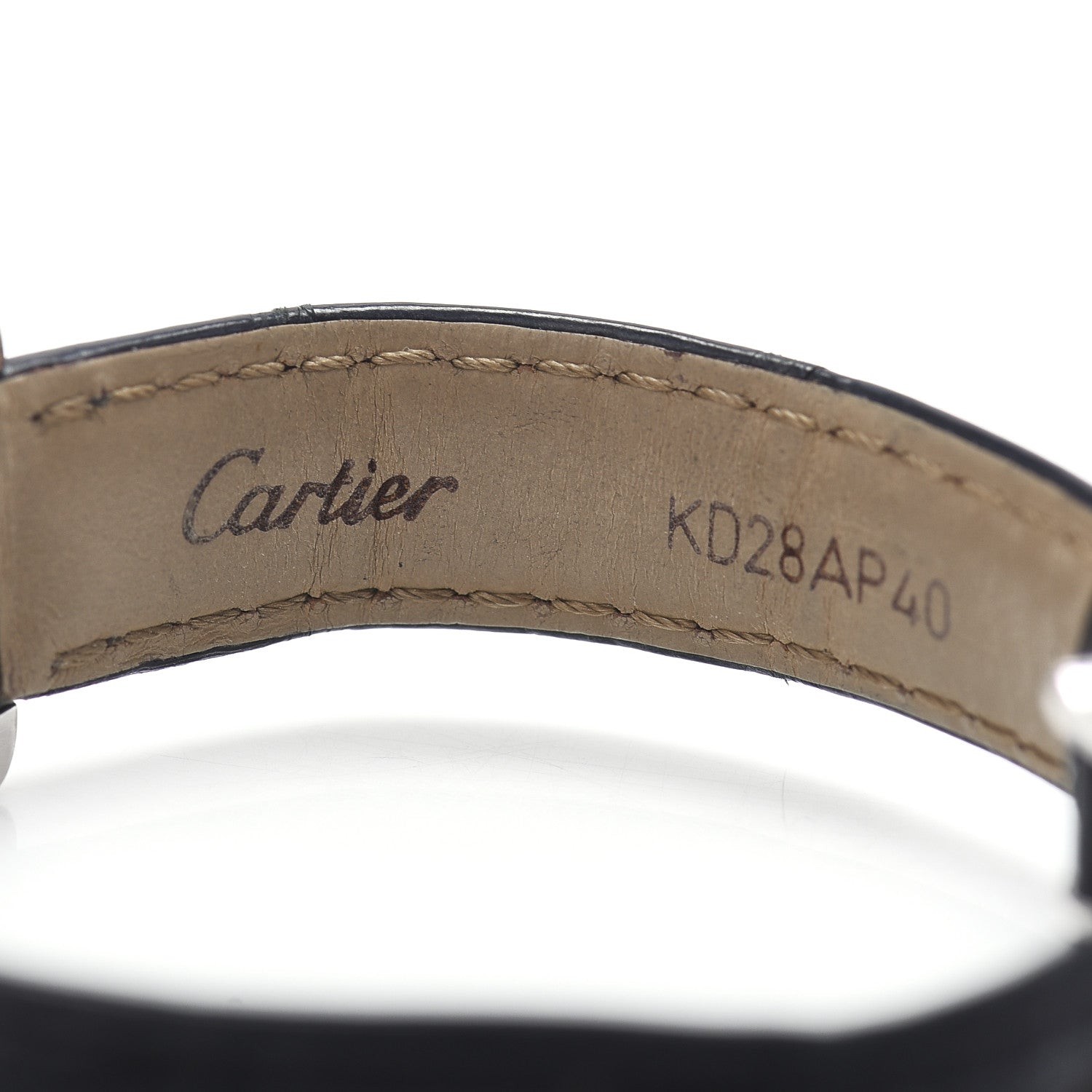 Cartier 18K White Gold Alligator 19mm Tank Americaine Quartz Watch 9 of 14
