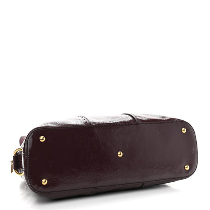 Saint Laurent Patent Calfskin Large Muse Eggplant 3 of 11