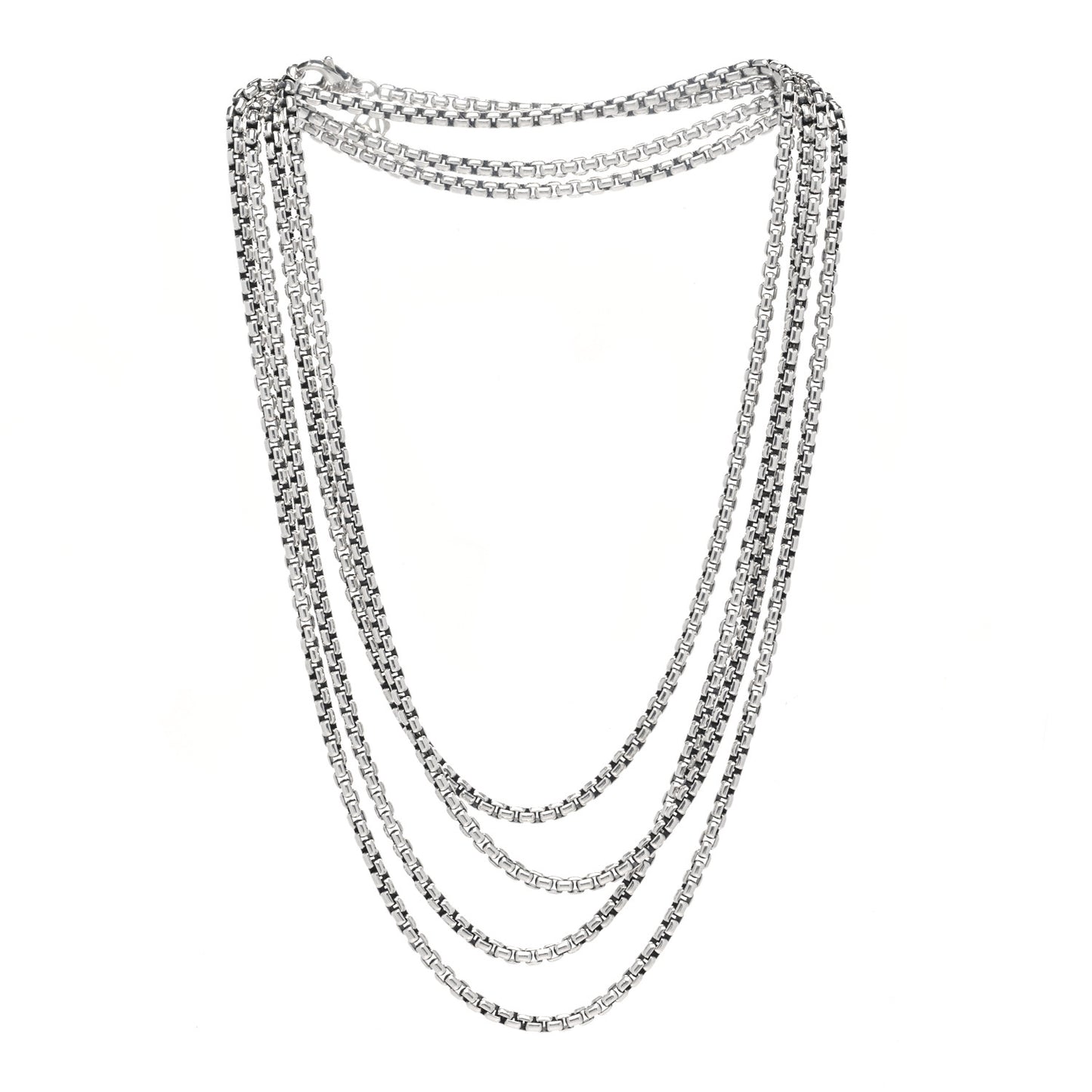 Sterling Silver 14K Yellow Gold 3.6mm Medium Box Chain Necklace 72"