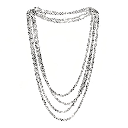 David Yurman Sterling Silver 14K Yellow Gold 3.6mm Medium Box Chain Necklace 72" 3 of 5