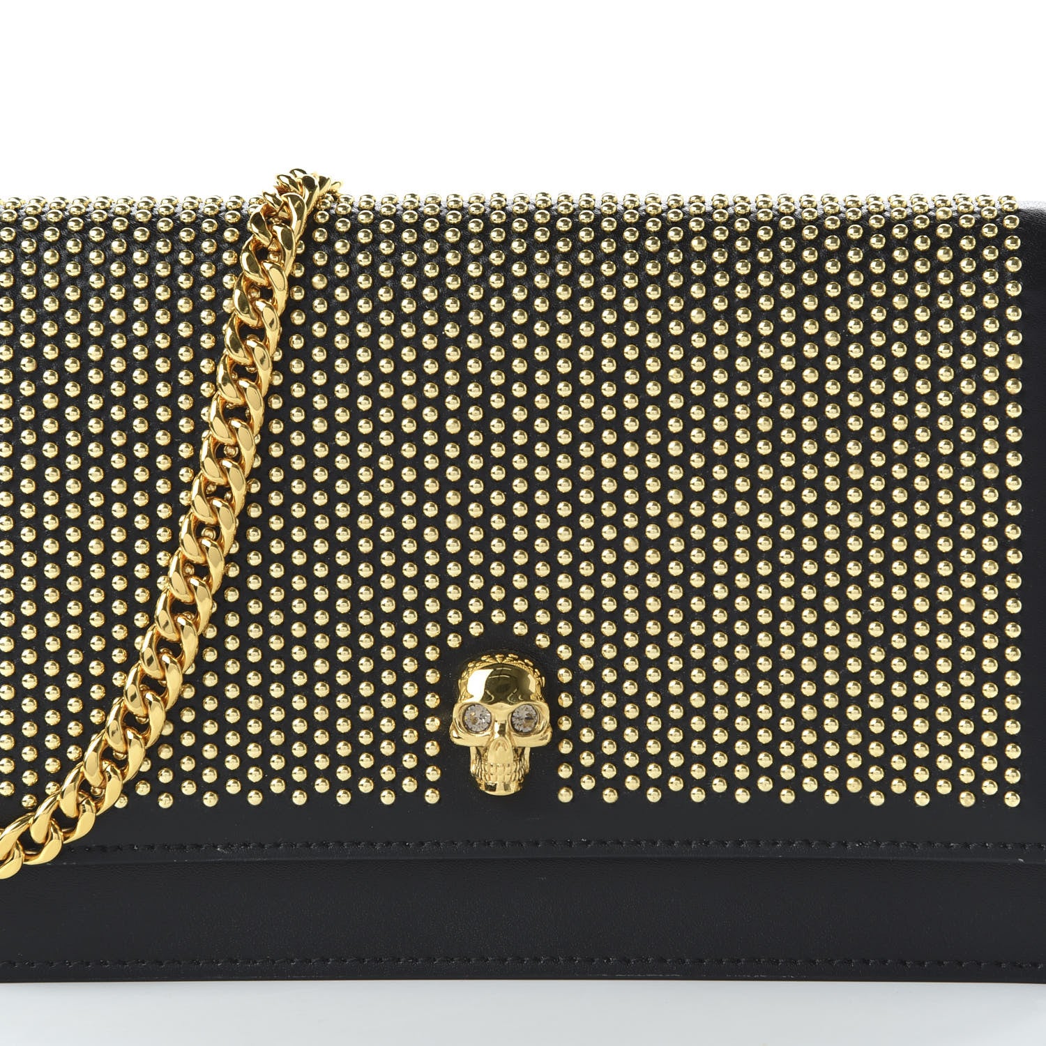 Alexander McQueen Calfskin Studded Skull Small Crossbody Bag Black 9 of 9