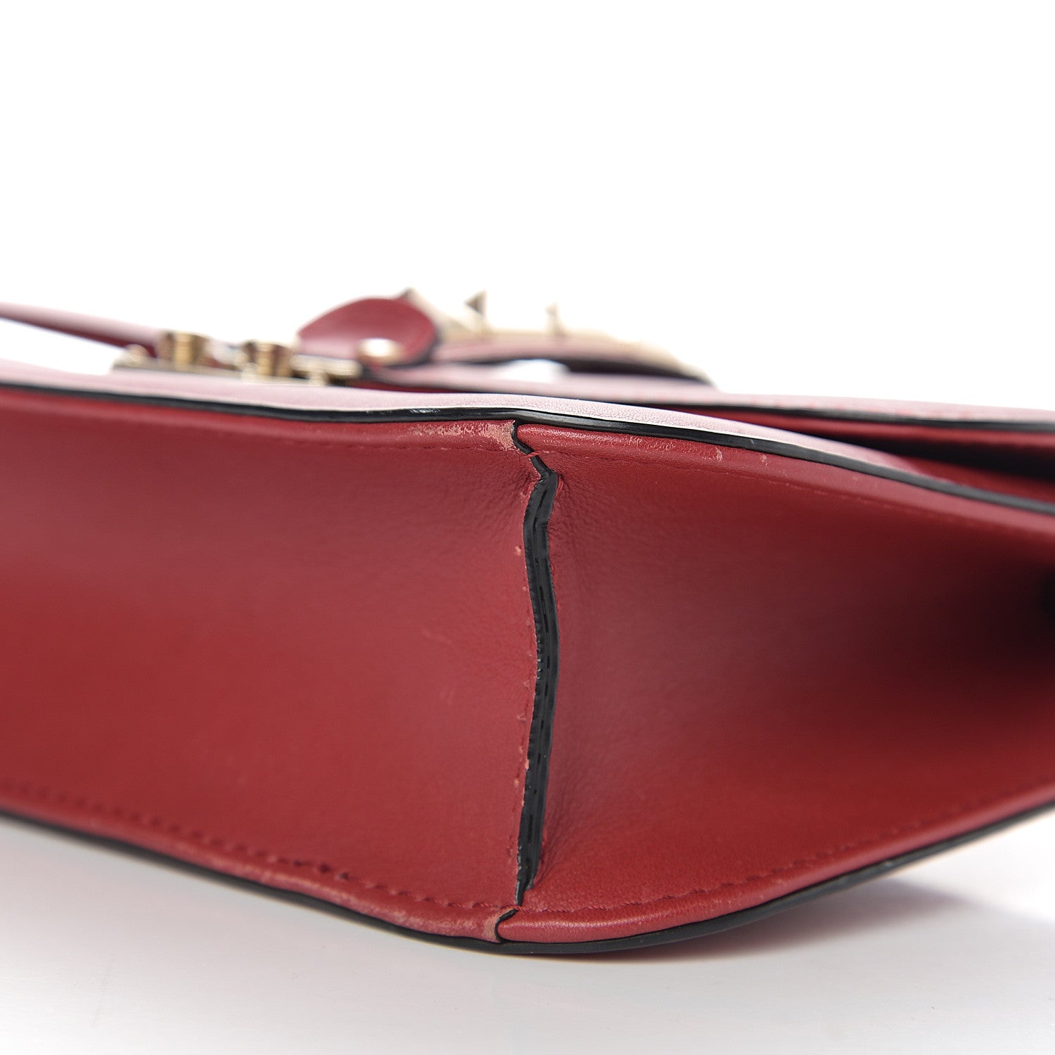 Valentino Garavani Vitello Medium Glam Lock Rockstud Flap Red 7 of 9