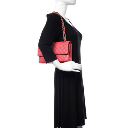 Chanel Caviar Quilted Medium Double Flap Dark Pink 2 of 10