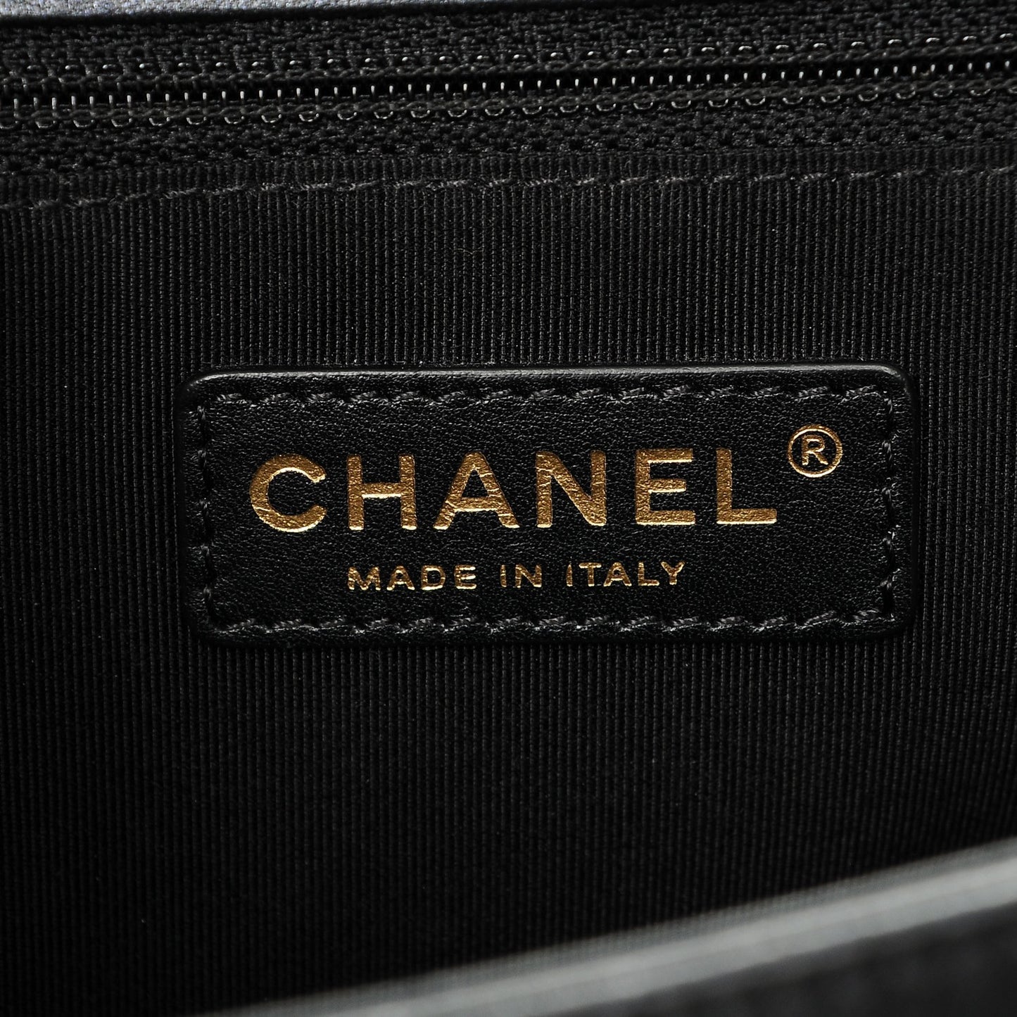 Metallic Calfskin Quilted Large Boy Flap Black