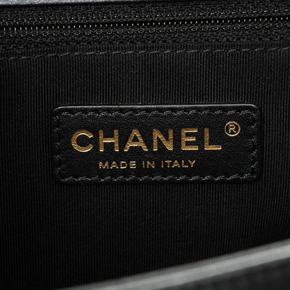 Chanel Metallic Calfskin Quilted Large Boy Flap Black 6 of 7