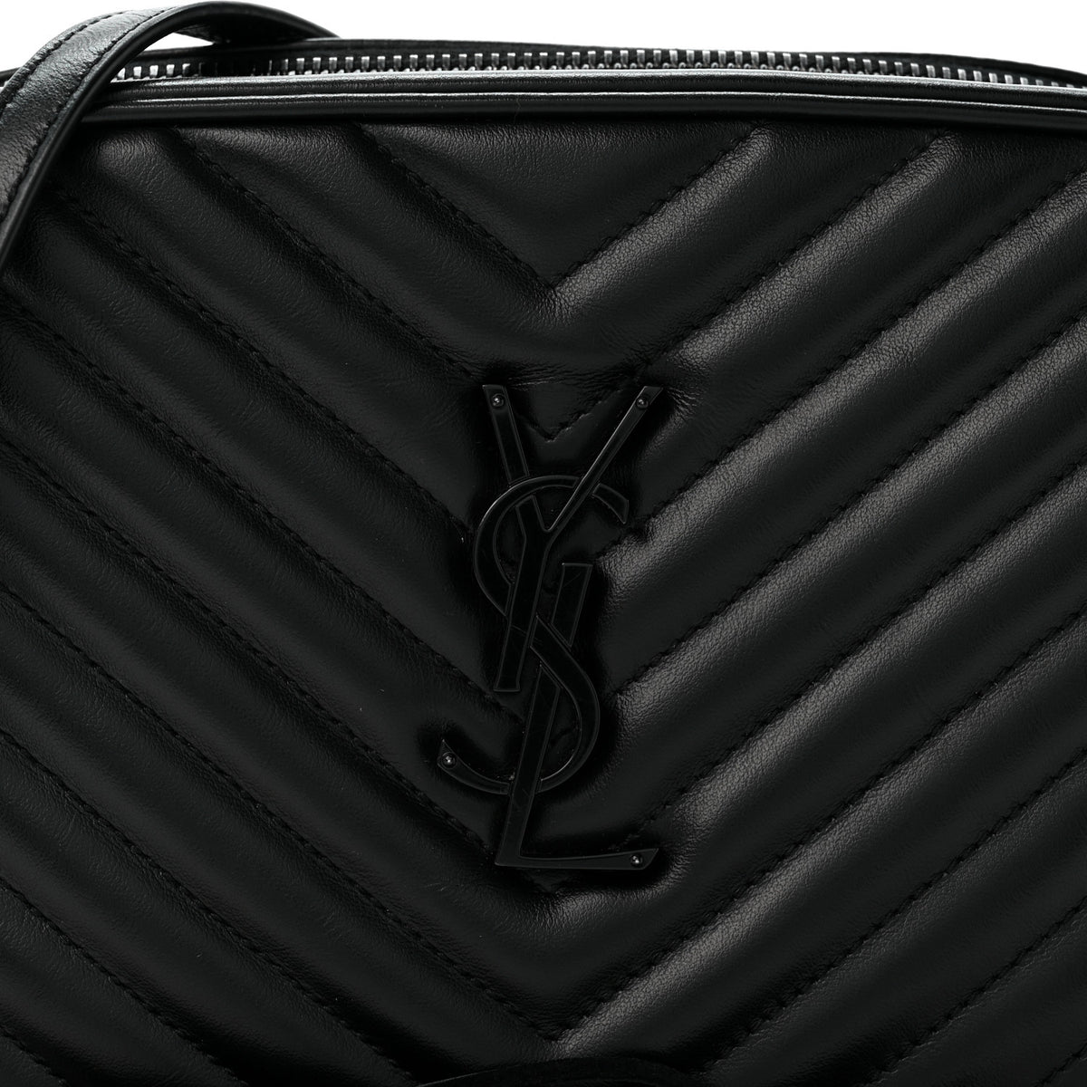 Calfskin Matelasse Monogram Monochrome Lou Camera Bag Black