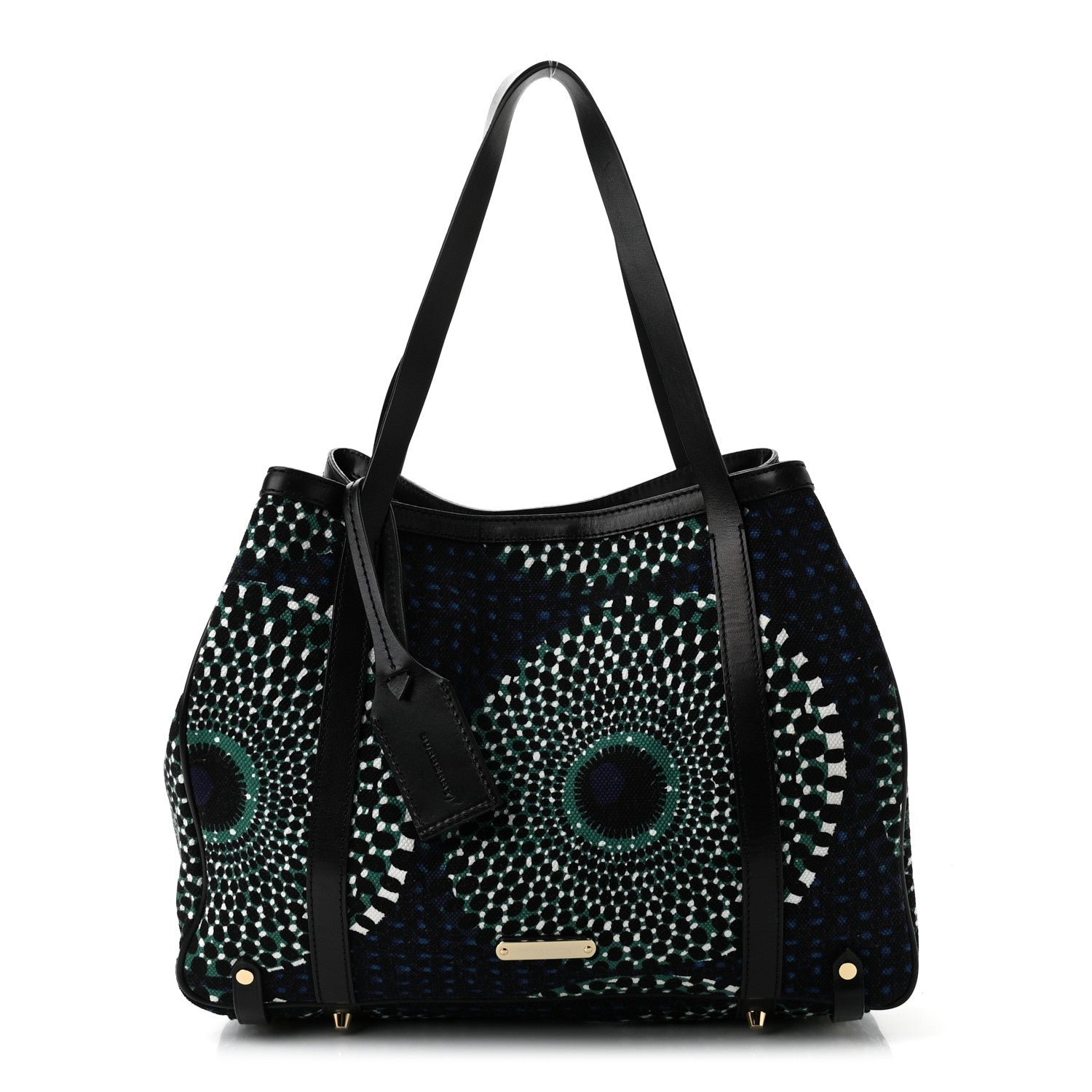 Burberry Summer Sun Canvas Medium Havenmore Tote Dark Peacock 1 of 11