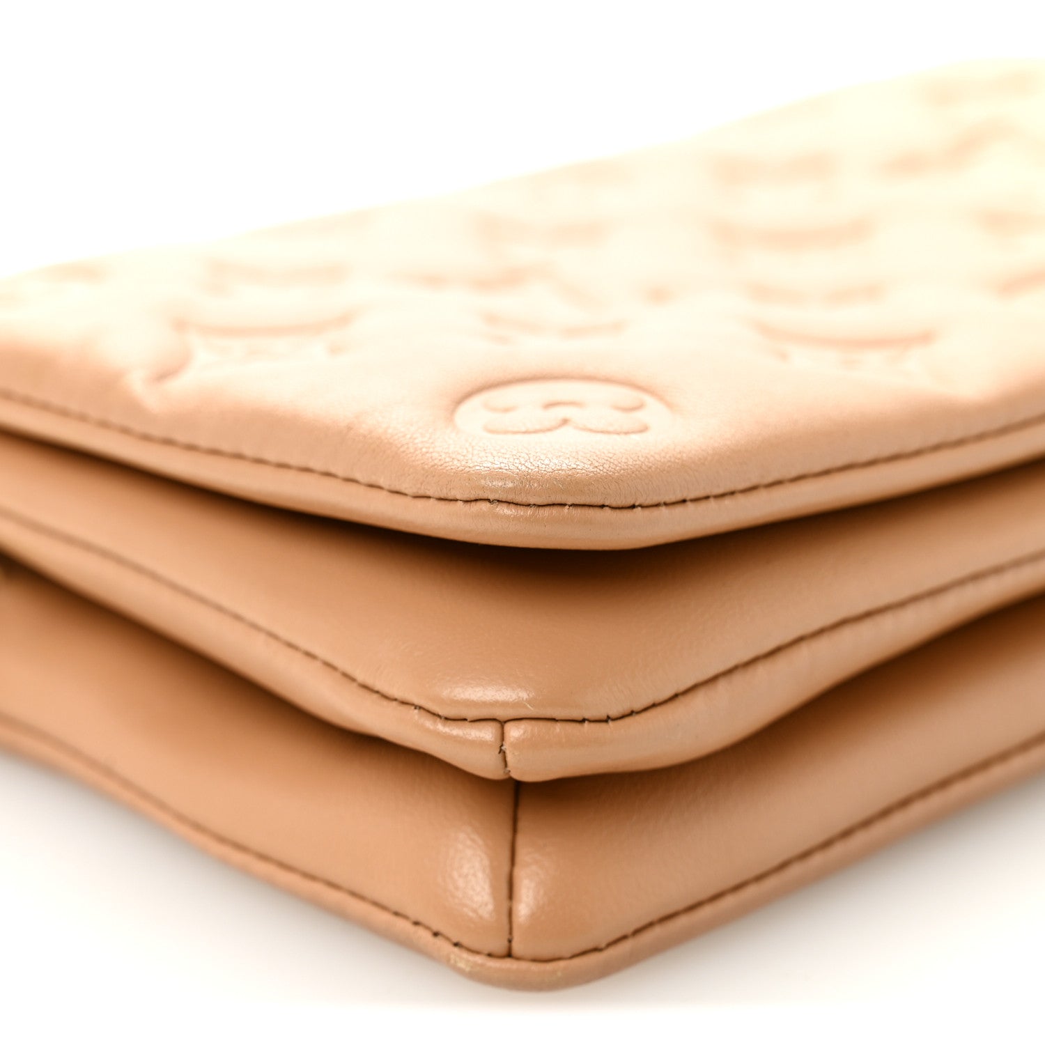 Louis Vuitton Lambskin Embossed Monogram Pochette Coussin Camel 8 of 10