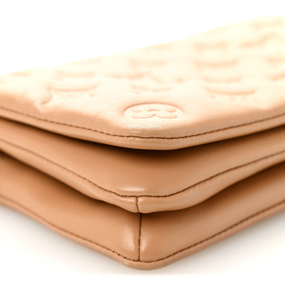 Louis Vuitton Lambskin Embossed Monogram Pochette Coussin Camel 8 of 10