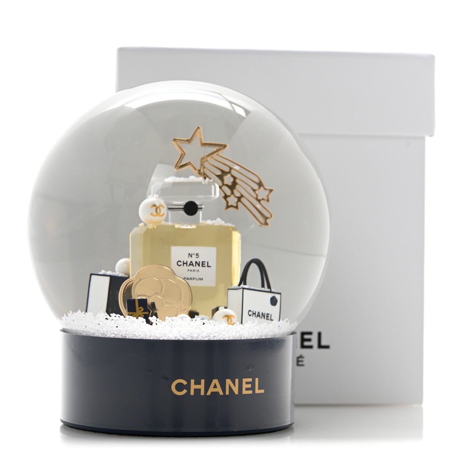 Chanel Glass N°5 Perfume Bottle Snow Globe Navy 6 of 6