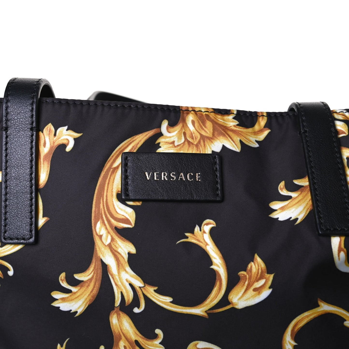 Nylon Baroque Print Tote Black