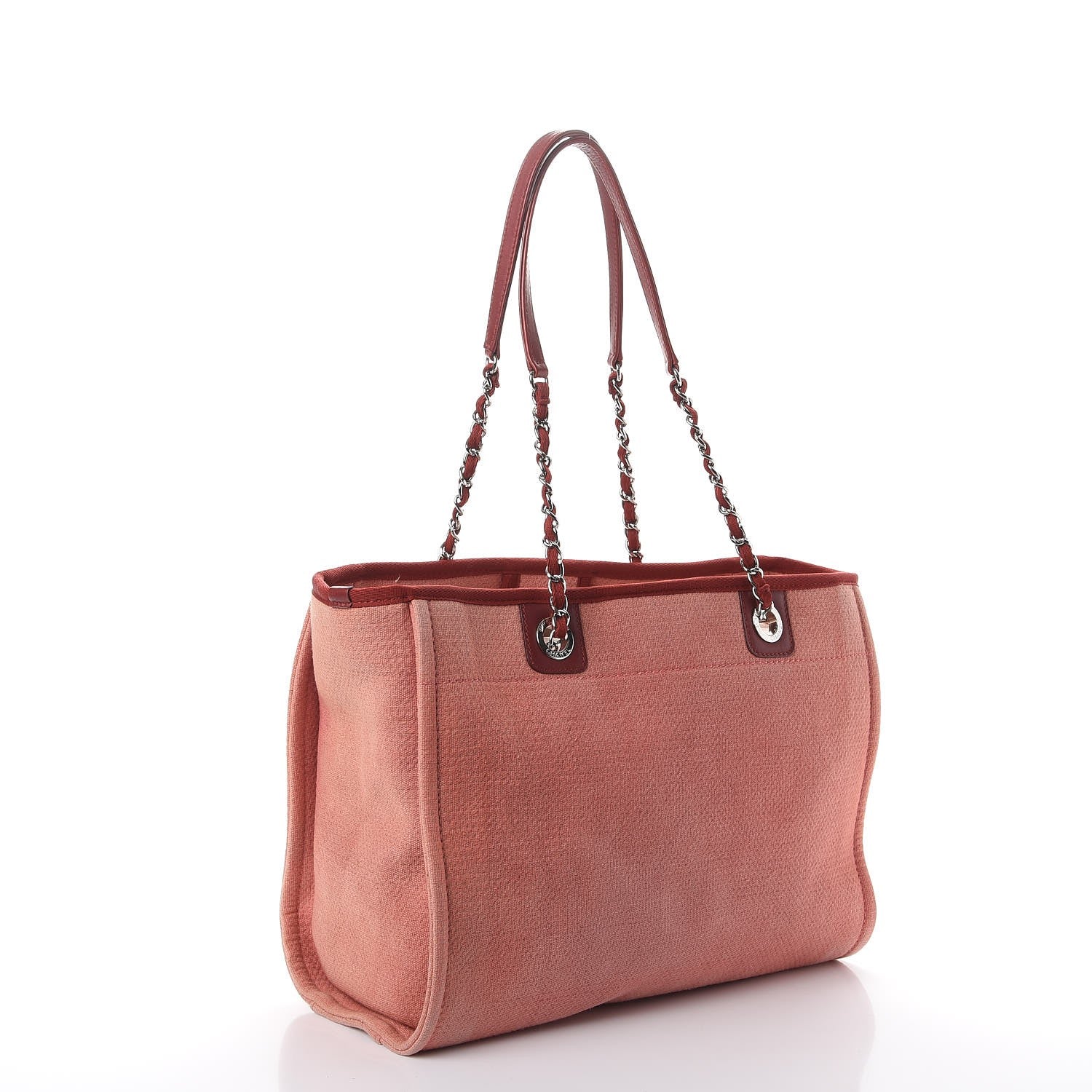 Chanel Canvas Small Deauville Tote Red 3 of 11
