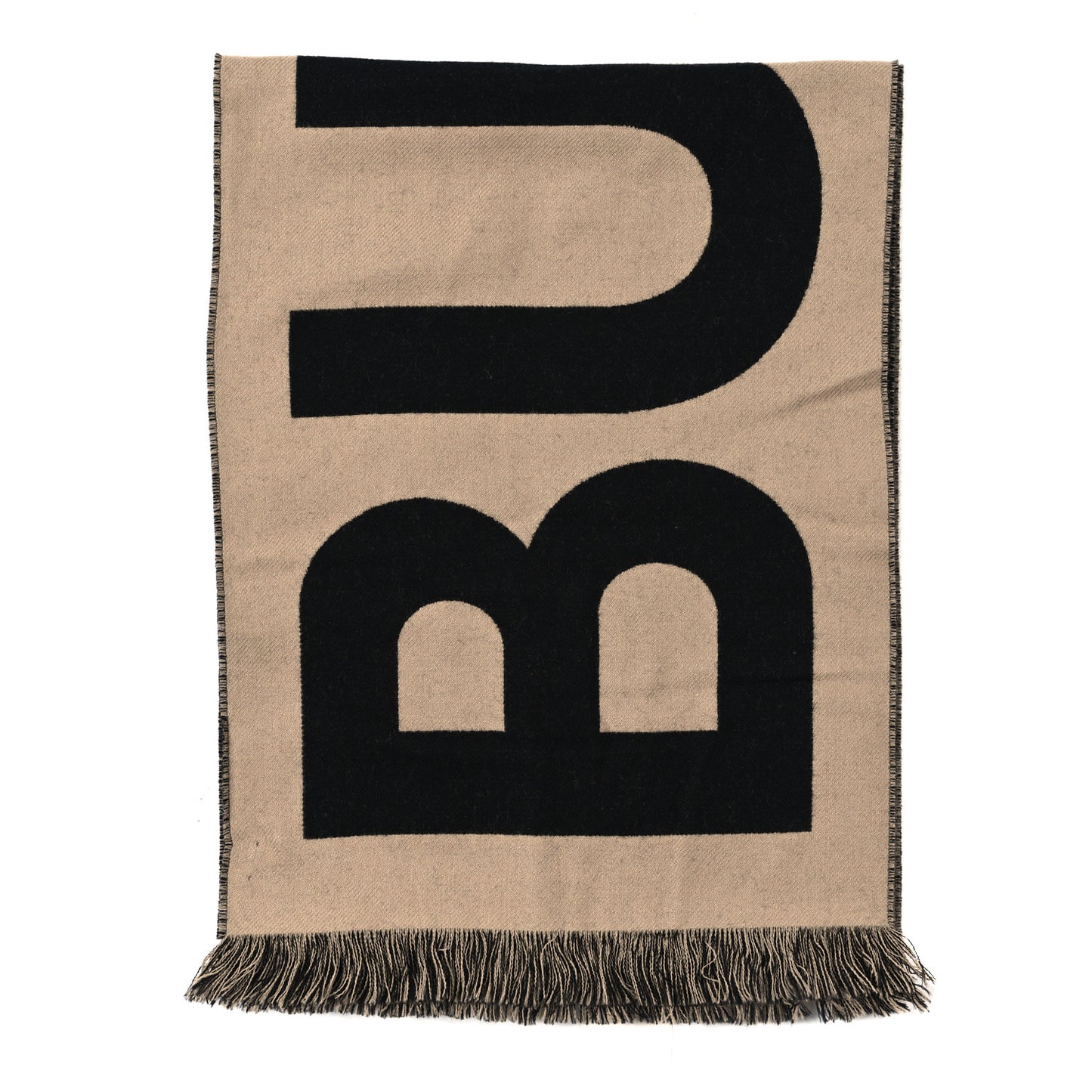 Wool Jacquard Logo Scarf Archive Beige
