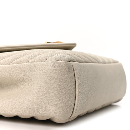 Saint Laurent Sheepskin Matelasse Chevron Monogram Medium College Bag Crema Soft 8 of 9