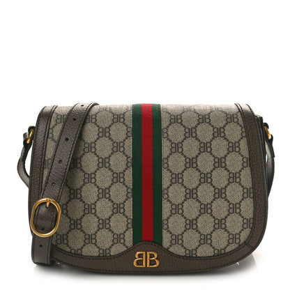 Gucci X BALENCIAGA BB Supreme Monogram Web Small Ophidia Shoulder Bag Beige New Acero 1 of 9