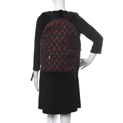Alexander McQueen Nylon Skull Print Backpack Black Red 2 of 11