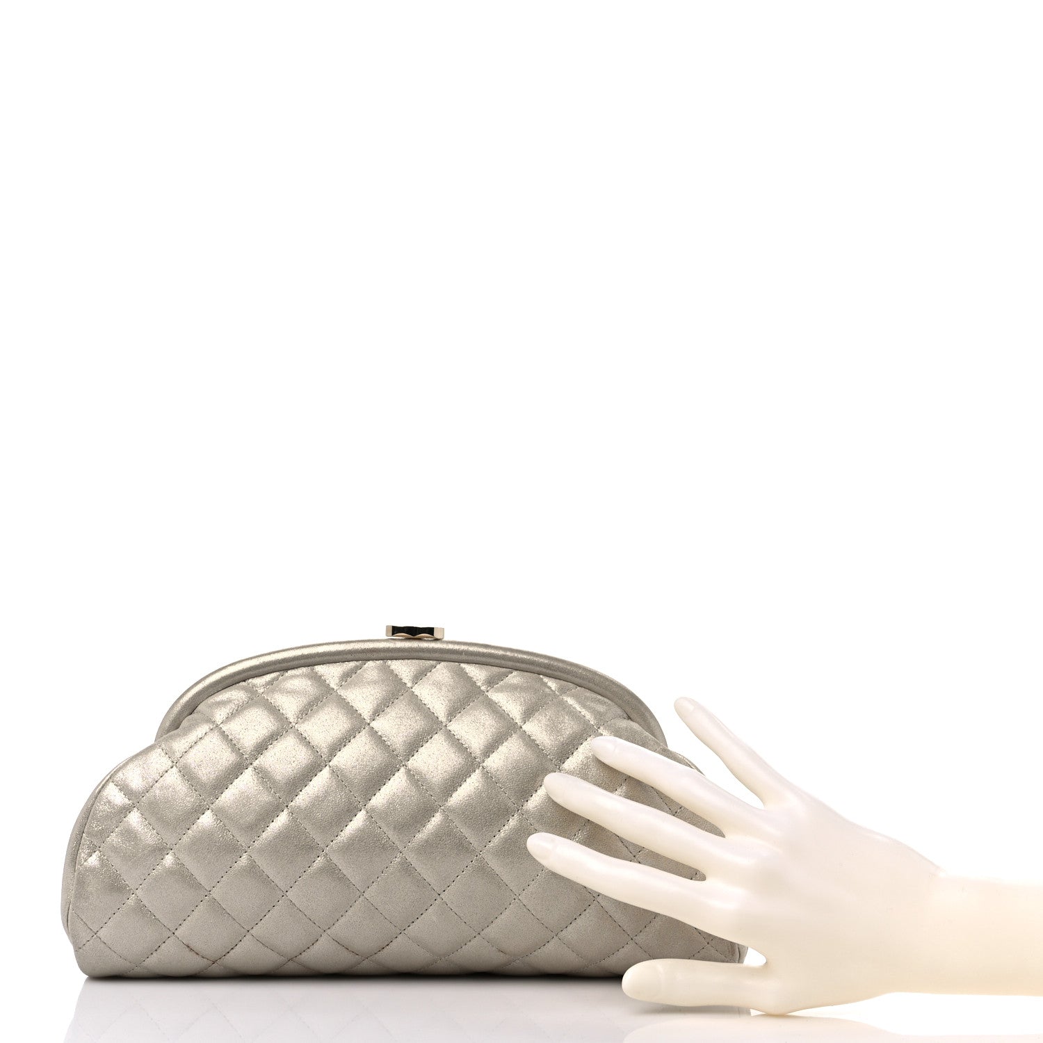 Chanel Metallic Calfskin Quilted Timeless Clutch Gold 2 of 12