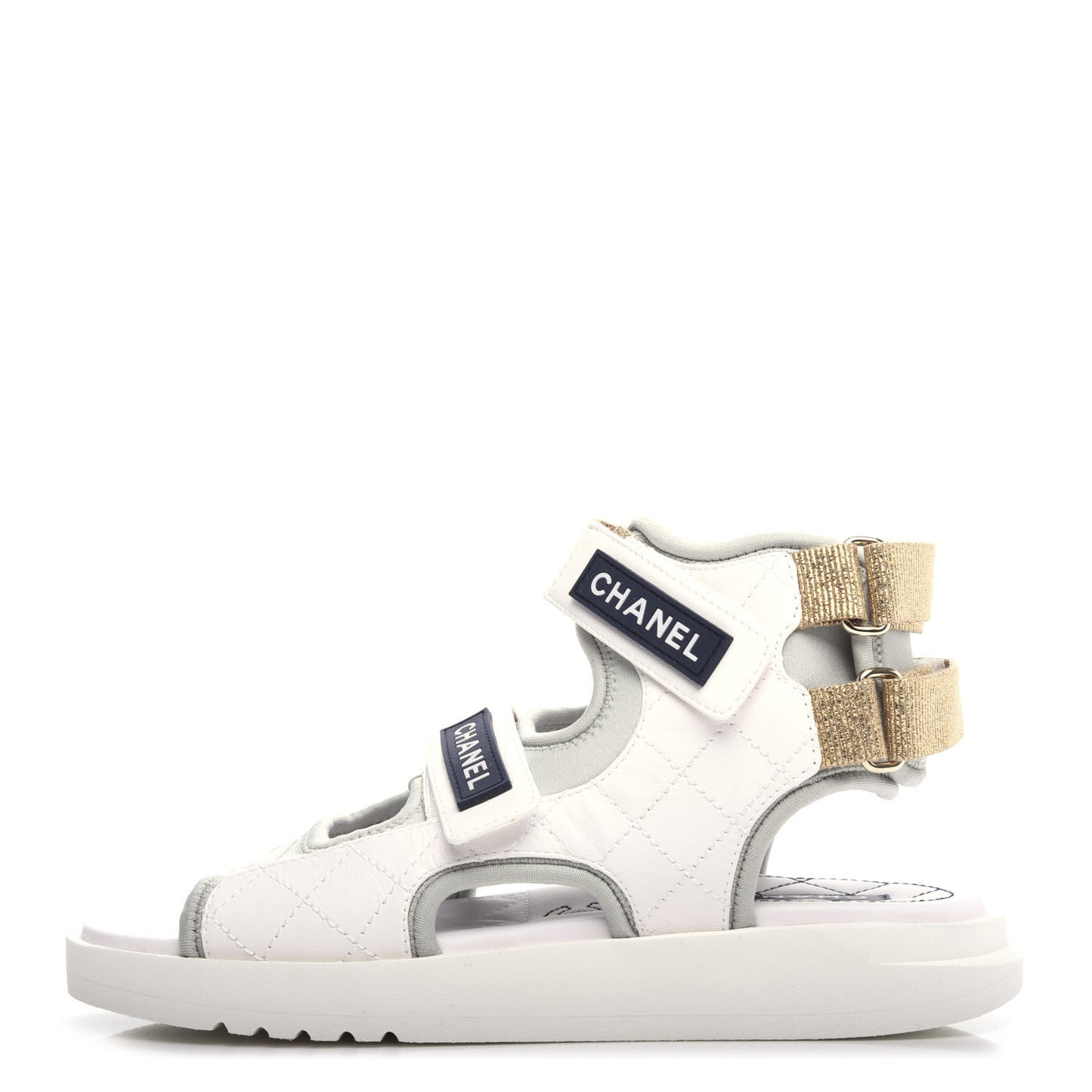Goatskin Fabric Gladiator Sandals 36.5 Grey Navy Blue