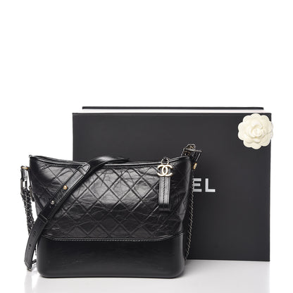 Chanel Aged Calfskin Quilted Medium Gabrielle Hobo Black 10 of 10