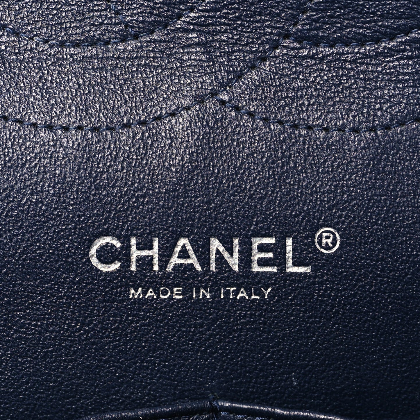 Caviar Quilted Jumbo Double Flap Navy Blue