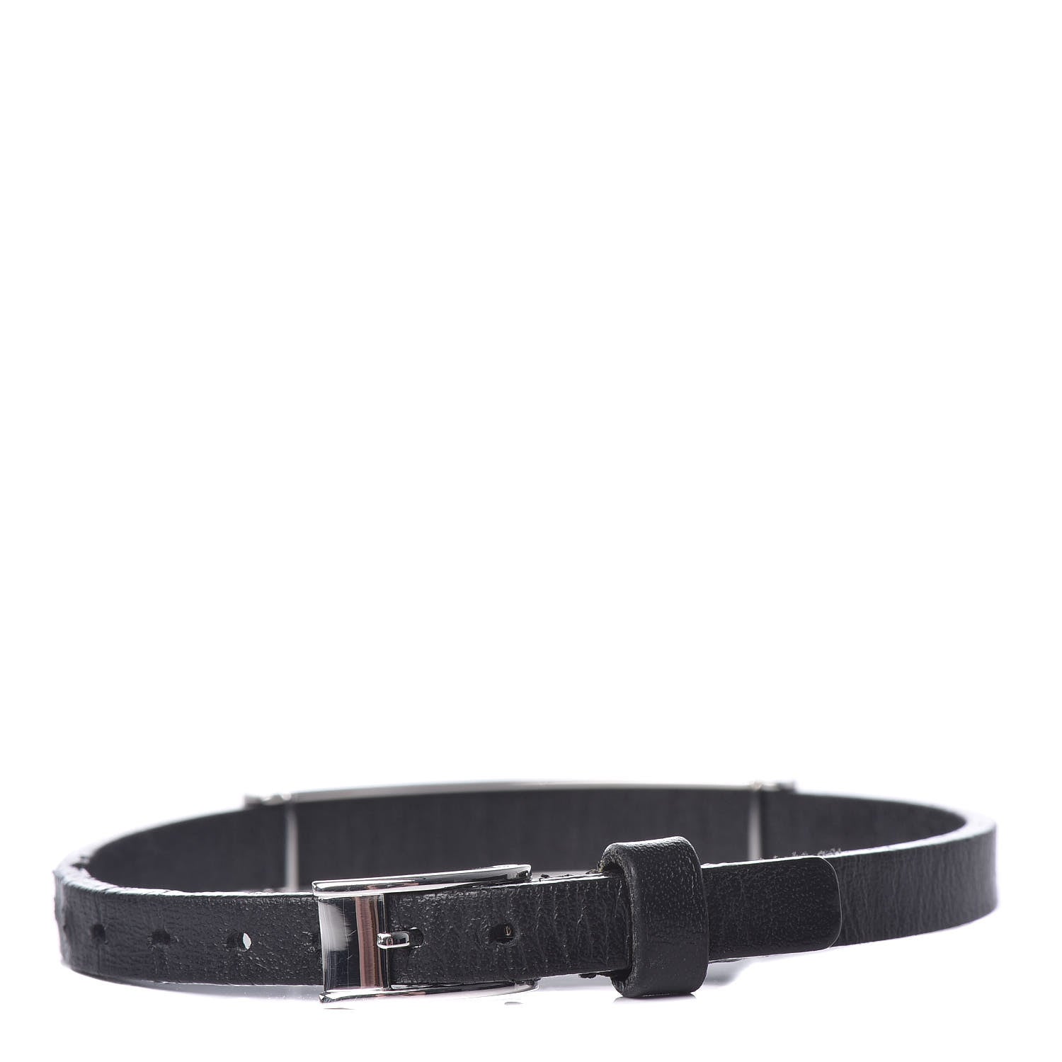 Cartier 18K White Gold Calfskin 3 Motif LOVE Bracelet Black 3 of 10