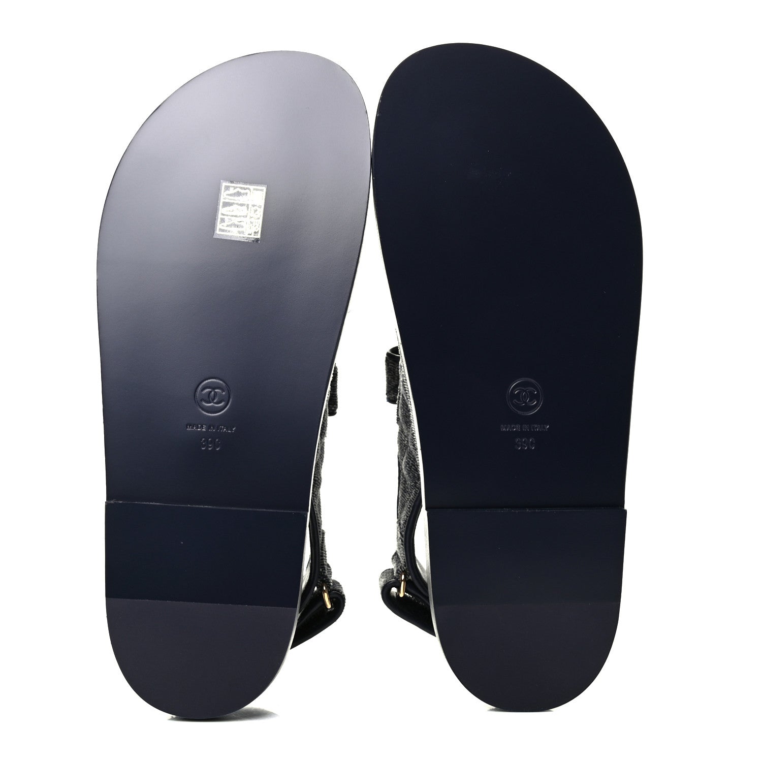 Chanel Velvet Velcro Dad Sandals 39 Grey 4 of 4