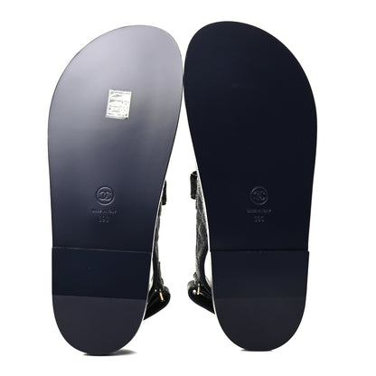 Chanel Velvet Velcro Dad Sandals 39 Grey 4 of 4