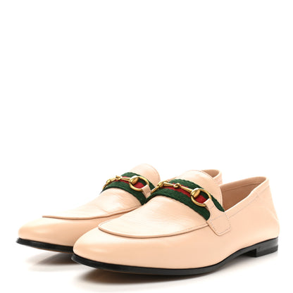Gucci Malaga Kid Web Womens Horsebit Loafers 38 Skin Rose 2 of 9