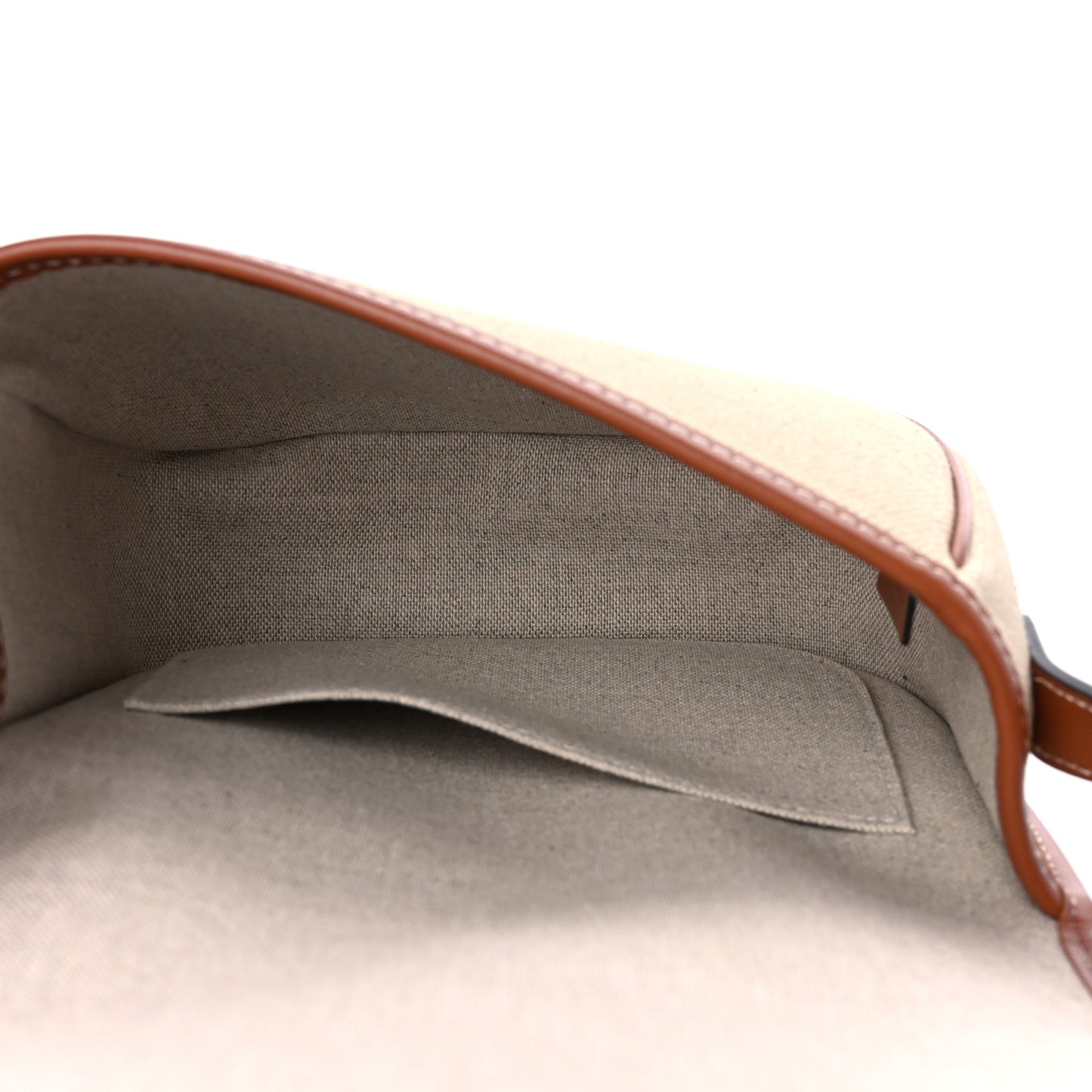 Canvas Calfskin Folco Bag Natural Tan