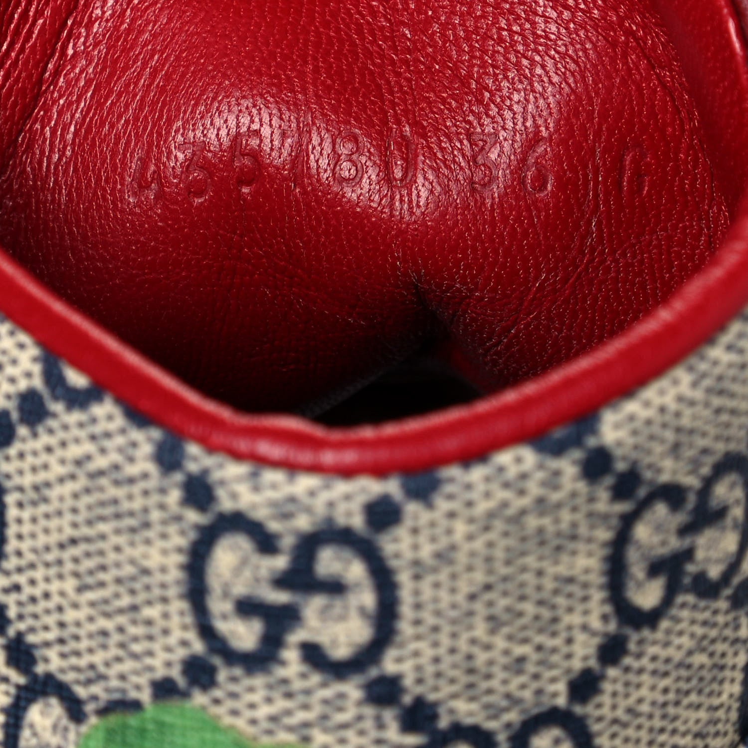 Gucci GG Supreme Monogram Blooms Womens High Top Sneakers 36 Beige Blue Navy Red 8 of 8