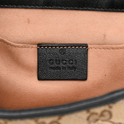 Gucci Monogram Matelasse Diagonal Mini GG Marmont Shoulder Bag Beige Black 6 of 11