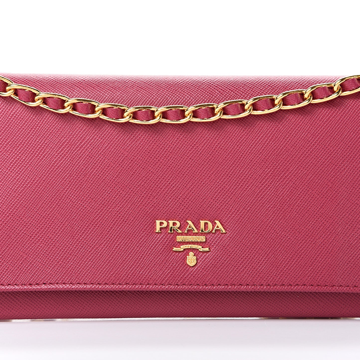 Saffiano Metal Oro Chain Wallet Ibisco