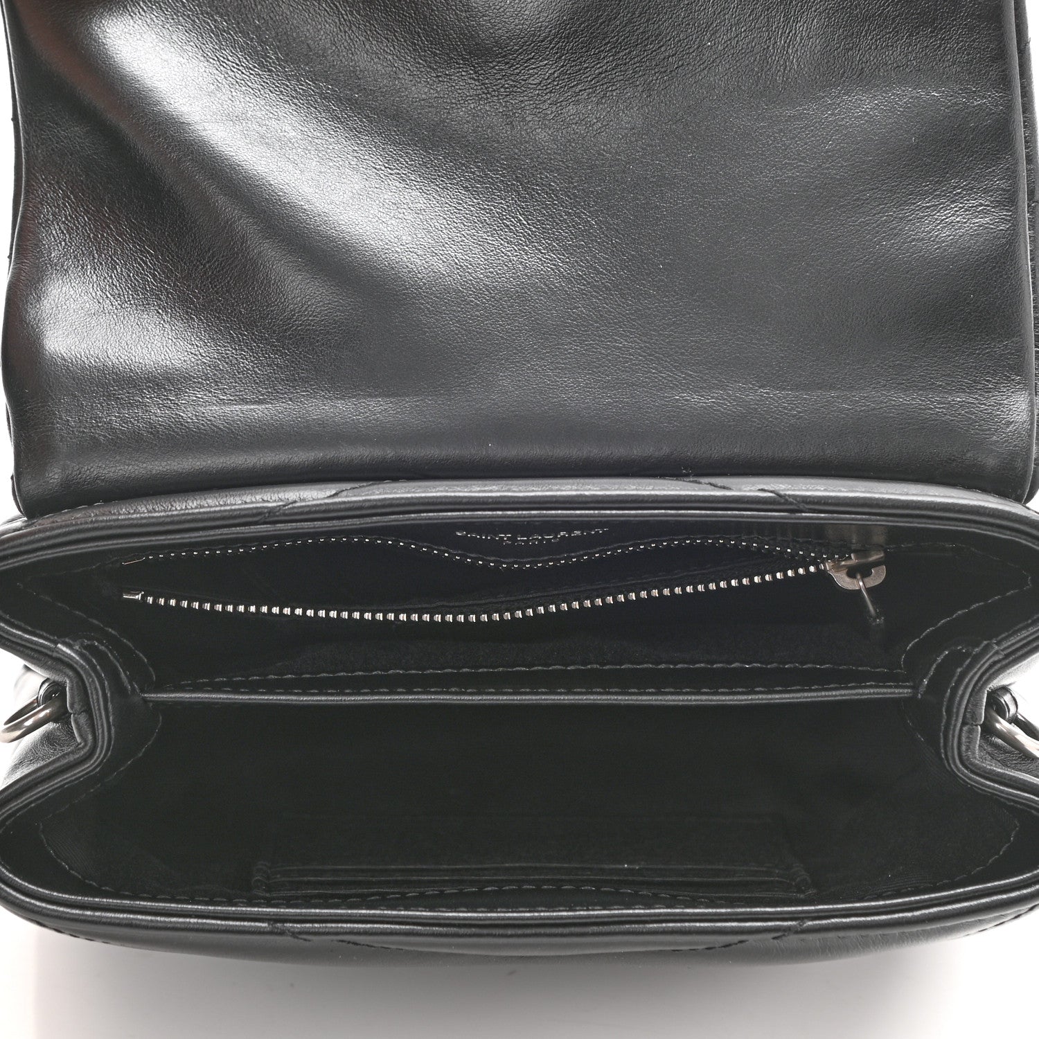 Saint Laurent Calfskin Y Quilted Monogram Toy Loulou Crossbody Bag Black 5 of 12