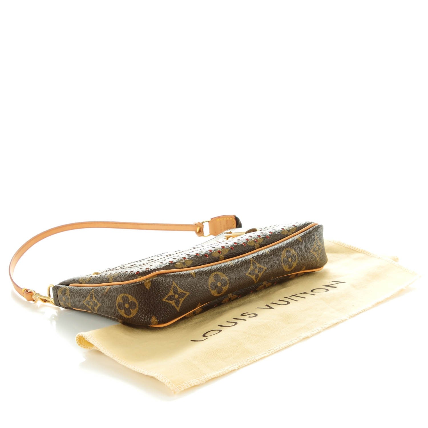 Louis Vuitton Monogram Perforated Pochette Accessories Bag Orange 4 of 7