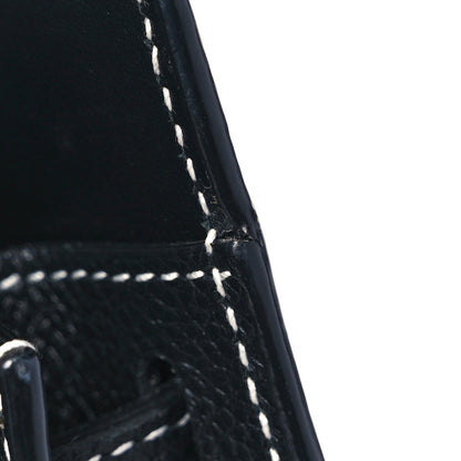 Saint Laurent Grained Calfskin Topstitch Small Sac De Jour Black Porcelain 14 of 14