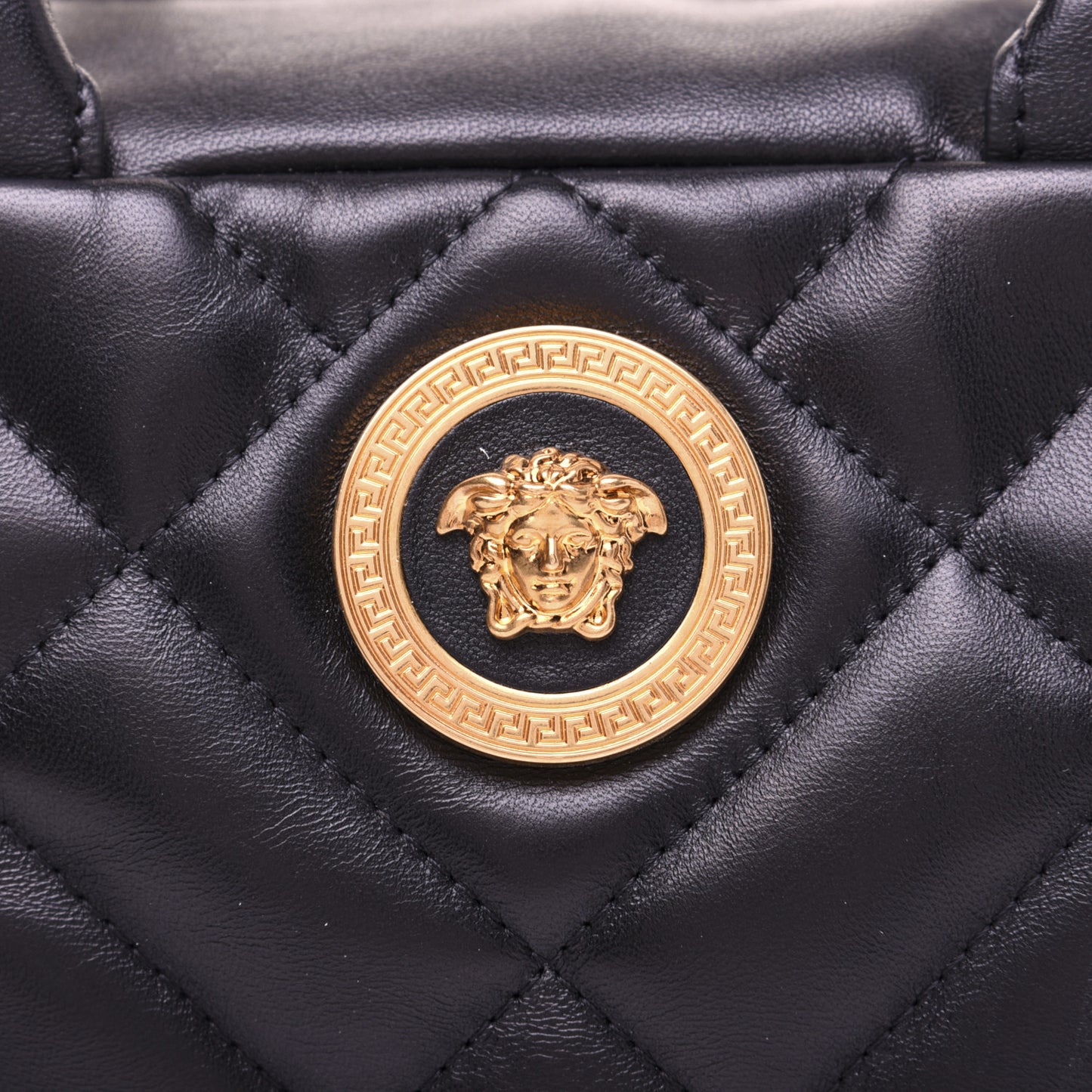 Nappa Quilted Icon Bowler Bag Black