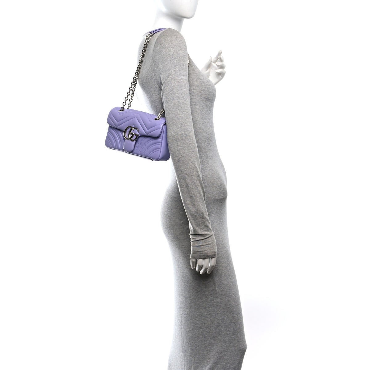 Lambskin Matelasse Small GG Marmont Shoulder Bag Lapis